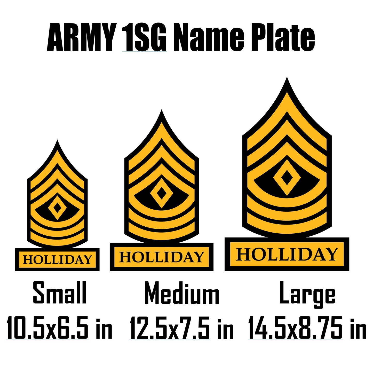 ARMY First Sergeant Self Standing Rank Name Plate - 1SG - E8