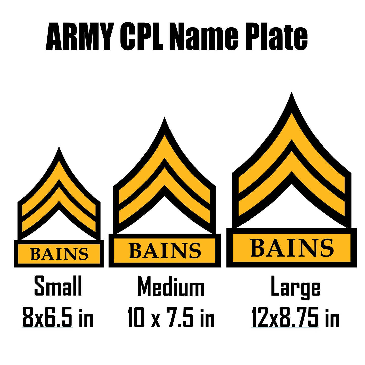 ARMY Corporal Self Standing Rank Name Plate - CPL - E4