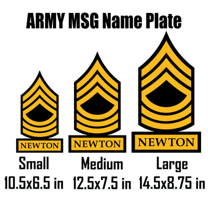 ARMY Master Sergeant Self Standing Rank Name Plate - MSG - E8