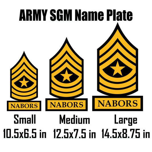 ARMY Sergeant Major Self Standing Rank Name Plate - SGM - E9