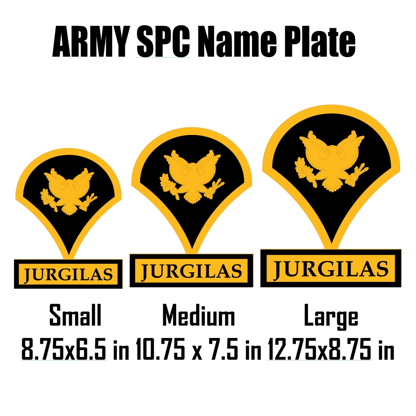 ARMY Specialist Self Standing Rank Name Plate - SPC - E4