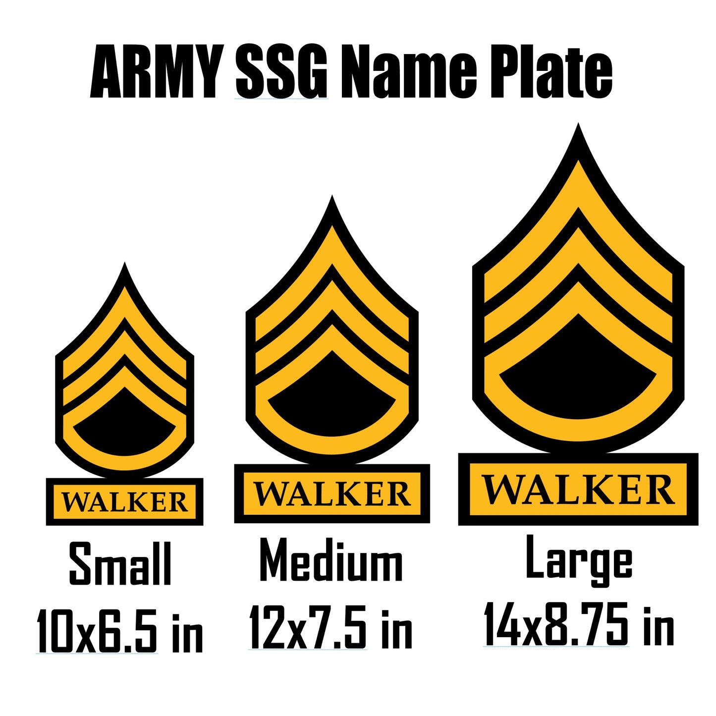 ARMY Staff Sergeant Self Standing Rank Name Plate - SSG - E6