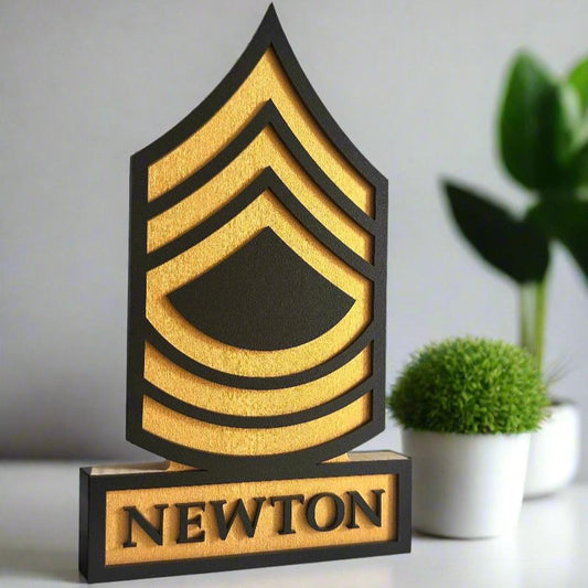 ARMY Master Sergeant Self Standing Rank Name Plate - MSG - E8