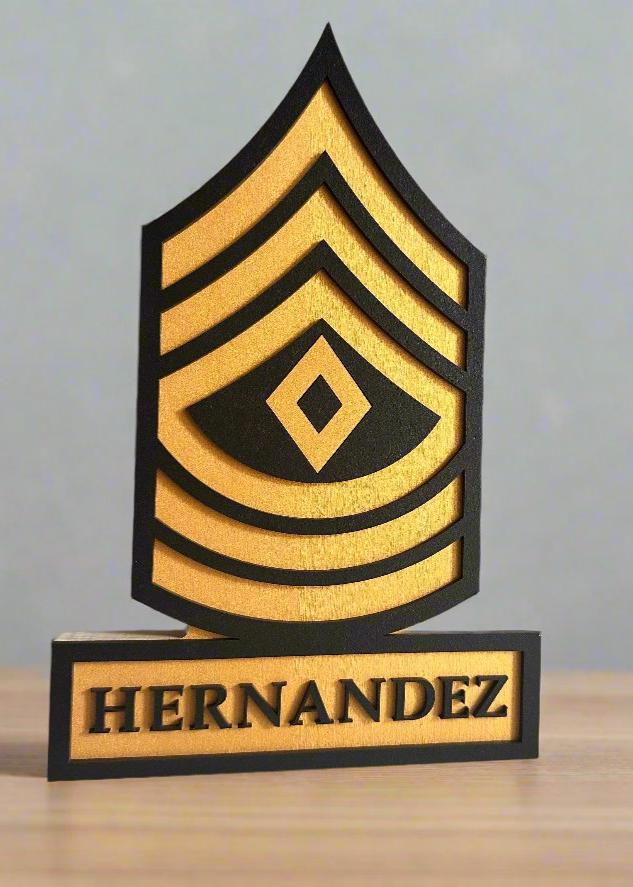 ARMY First Sergeant Self Standing Rank Name Plate - 1SG - E8