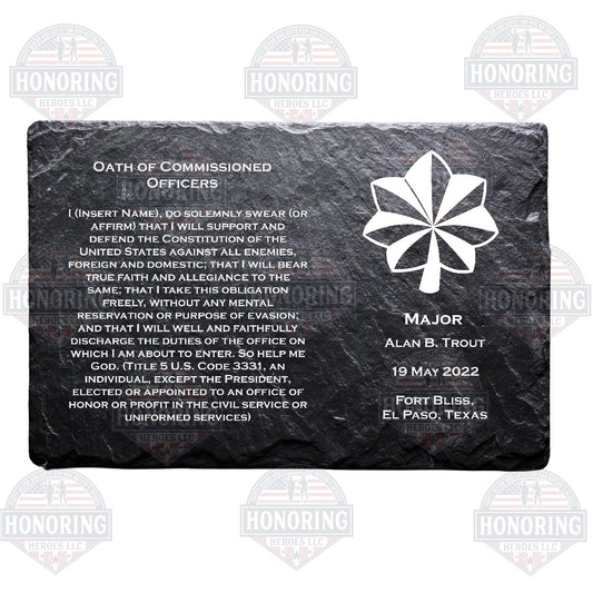 MAJ - ARMY Personalized Officers Creed Engraved Slate Plate