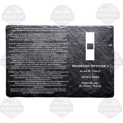 WO1 - Army Personalized Warrant Officer Creed Engraved Slate Plate