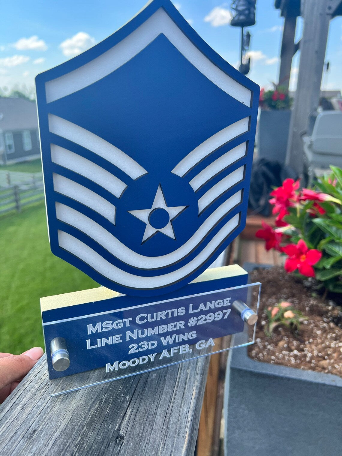 MSGT - Air Force Engraved Standing Name Plate