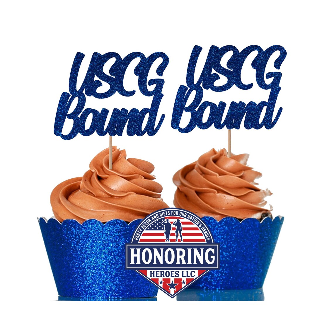 USCG Bound Cupcake Toppers