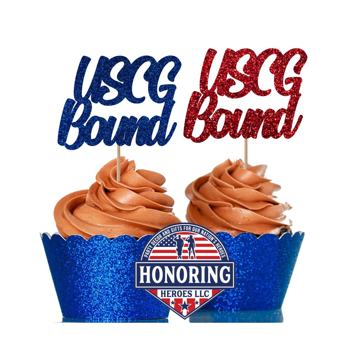 USCG Bound Cupcake Toppers