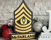 ARMY Command Sergeant Major Self Standing Rank Name Plate - CSM - E9