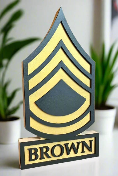 ARMY Sergeant First Class Self Standing Rank Name Plate - SFC - E7