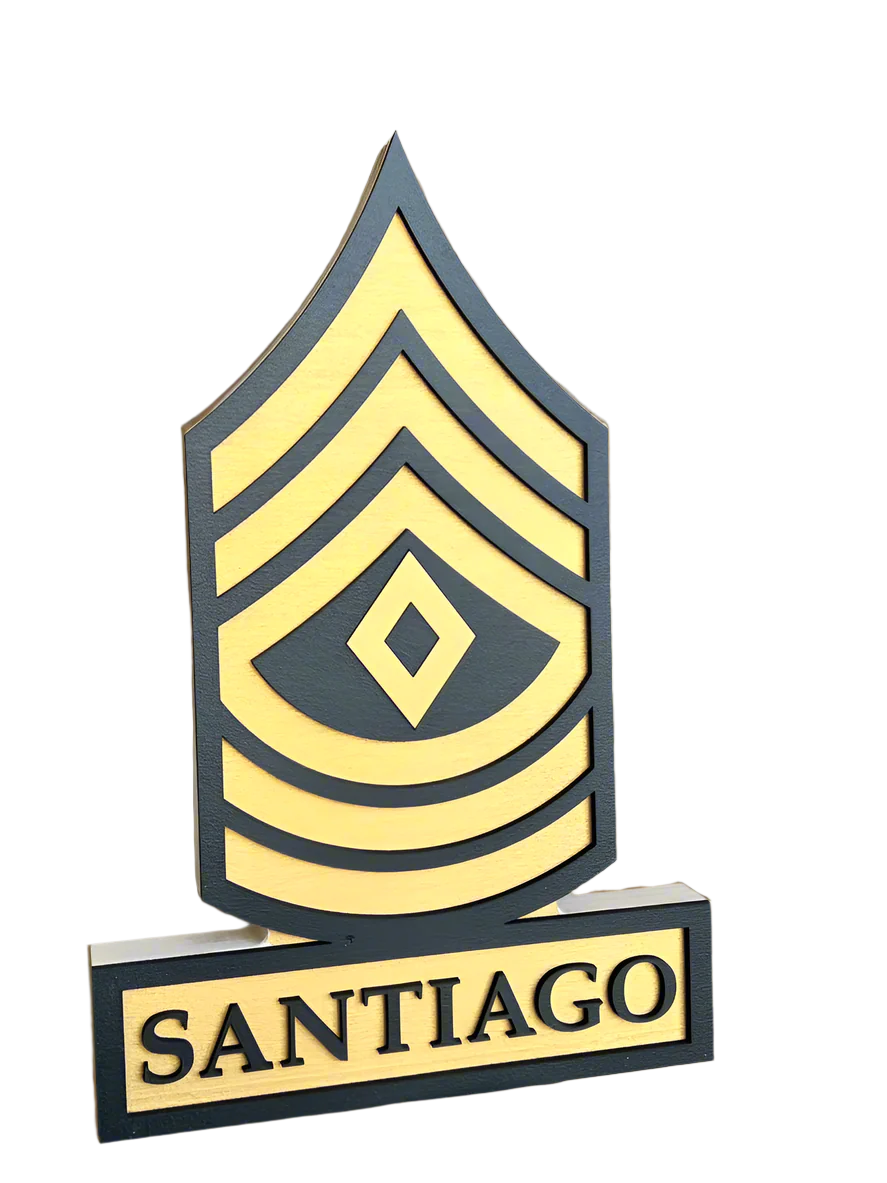 ARMY First Sergeant Self Standing Rank Name Plate - 1SG - E8