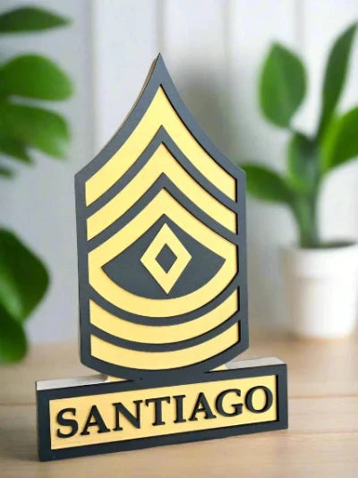 ARMY First Sergeant Self Standing Rank Name Plate - 1SG - E8