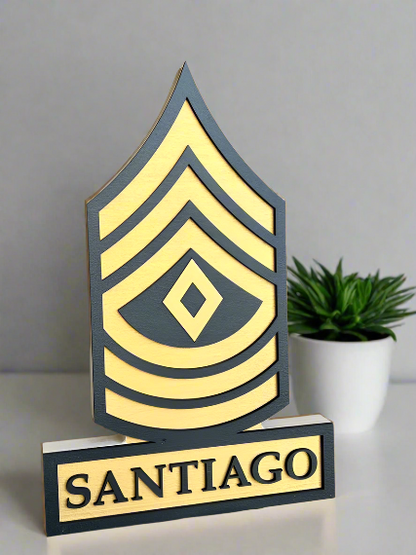 ARMY First Sergeant Self Standing Rank Name Plate - 1SG - E8