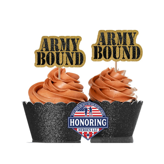 ARMY BOUND Cupcake Toppers