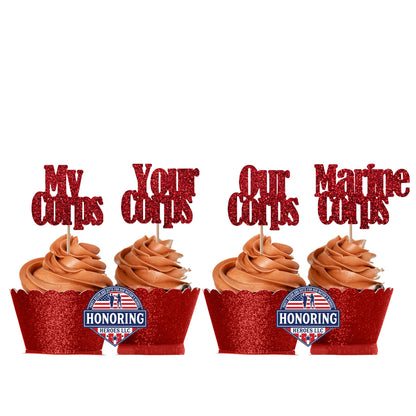 My Corps, Your Corps, Our Corps, Marine Corps Cupcake Toppers